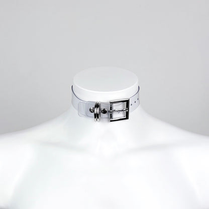 Belt transparent pvc choker with metallic buckle